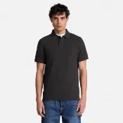 【Timberland】男款黑色刺繡LOGO短袖Polo衫(A2AC1001)