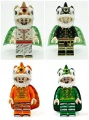 〈積木總動員〉 筑墨 J1003/4/5/6 黑/白/橘/綠色舞獅人醒獅 年節系列 袋裝公仔