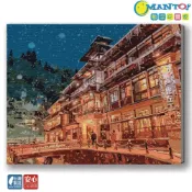 (店+)【Manto】夜雪銀山溫泉-台灣製DIY數字油畫|超取專用大小