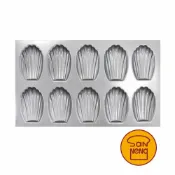 三能SANNENG食品烘焙器具 【SANNENG 三能官方】10連貝殼模 瑪德蓮模 (800系列不沾) SN9048