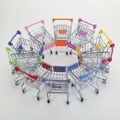 臺灣現貨迷妳購物車，超市手推車  迷妳超市的裝飾品，迷妳購物車手推車 兒童玩具迷妳小推車