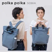 ⚡️隔日到貨🇯🇵日本正版Polka Polka-Sobia🛍️防潑水 防撕裂 輕量大開口後背包 10個口袋 日本後背包