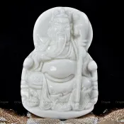 珍珠林~關聖帝君(關公)玉珮~天然深海硨磲白貝#733
