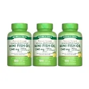 【Nature’s Truth 綠萃淨】超濃縮魚油迷你軟膠囊3瓶組(共300粒)