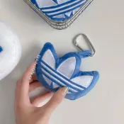(店+)【adidas 愛迪達】ADIDAS 三葉草 環保購物袋 收納袋 吊飾 水藍 手提袋 防潑水