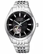大高雄鐘錶城 CITIZEN 星辰 NH9110-81E Mechanical開芯鏤空時尚機械腕錶 /銀黑 40mm｜樂天領券現折★全館特惠中★指定刷卡回饋10%