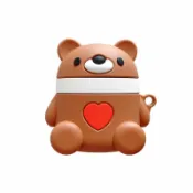 NOAHSHOP AirPods 1代/2代 耳機保護套 愛心熊造型 矽膠 防摔 防潑水