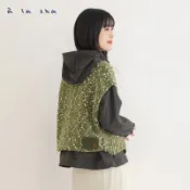 a la sha 【全新、綠M】彩點針織毛衣背心