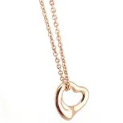 TIFFANY 18K玫瑰金 Open Heart心型墜飾項鍊
