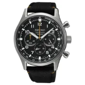 大高雄鐘錶城 seiko SK037 精工錶 CS系列 8T63-02M0C(SSB449P1) 橘色秒針 三眼運動計時腕錶 黑 43mm｜樂天領券現折★全館特惠中★指定刷卡回饋10%