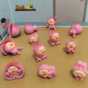 《台灣現貨.出貨》醜比頭 粉屁桃 疊疊樂 桌遊 奶奶頭 草斑精 小花頭 紅蘑菇 浮萍娃 赤羽佛 食蟲花 公仔 玩具 擺件