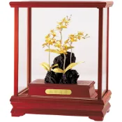 【全聯線上購】【開運陶源】雅鑑鑫品 純金 立體金箔櫥窗禮品～【蘭】永不凋謝 蘭花花禮 (29x17x34cm)