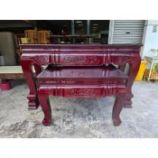 香榭二手家具*花梨木刻花實木7尺 上下座神明桌附玻璃-神桌-供桌-佛桌-佛櫥-公媽桌-祖先桌-上下桌-中古神桌-八仙桌
