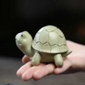 全球選品1館 生活百貨 宜興紫砂創意茶寵烏龜小擺件手工段泥雲龜雕塑茶具茶玩配件可養