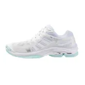 Mizuno 美津濃【授權經銷】女款排球鞋 WAVE VOLTAGE 2 避震穩定 一般楦 白 V1GC246045