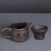 【現貨免運】茶具 功夫茶 分茶器 紫砂配件茶漏茶濾功夫茶具套裝手把公道杯茶海一體家用勻杯