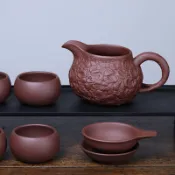 宜興紫砂供春公道杯 大號分茶器 段泥紫泥 復古茶海公杯 手工製作