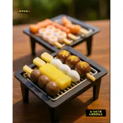 🌸（多款）迷你仿真 烤肉 串燒 燒烤 烤盤 燒肉 火鍋料 日式 香腸 雞翅 鳥蛋 娃娃屋 食玩 微縮 微景觀模型 世外