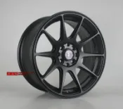 【小茵輪胎舘】KR1182 16吋 新款放射狀鋁圈樣式 4X100 / 4X108 7J ET30 平光黑 台灣製