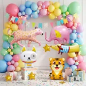 16 英寸動物男孩氣球兒童生日裝飾鋁箔派對用品節日派對需要裝飾週年派對用品活動 DIY
