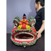 【通天寶】早期廣東 石灣陶【舞獅】名師手製【落款】值得收藏 居家裝飾 石灣陶擺件 X68