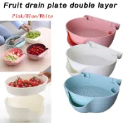 Fruit drain plate double layer snake holder food storage