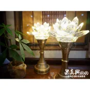 《果真興佛具》⊙(水晶蓮花燈-中)佛前燈、光明燈、神明燈、祖先燈，神桌用品  佛像訂做 佛桌佛聯 神衣神帽 宮廟百貨