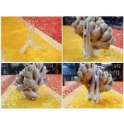 B409【薑的三角支架】宴王 祝壽 擺飾 山珍海味 薑的立架 盤架 三腳架