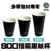 (店+)90口徑霧黑紙杯|#台灣製造/紙杯/500ml/飲料容器/環保紙杯/660ml/提袋/杯架/霧黑質感/16oz