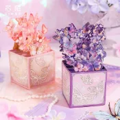 【臺灣出貨】立體花卉賀卡生日快樂 ins 高顏值精緻3D立體摺疊祝福卡片帶信封