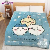 享夢城堡 MIT卡通法蘭絨暖暖毯被150x195cm－吉伊卡哇大耳狗呆萌町矮袋鼠熊熊遇見你史努比兔兔烏薩奇－暖被冬被保暖