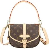 【Louis Vuitton 路易威登】M46740 Saumur BB 咖啡色老花塗層帆布拼牛皮馬鞍包(M46740 馬鞍包)