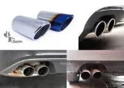 水翼汽車精品-小口徑排氣管裝飾/尾飾管/雙出/SCIROCCO/TIGUAN/GOLF TSI TDI/BMW X1/A