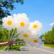 10 件裝雛菊氣球,巨大的白色花朵鋁箔氣球,適合生日、嬰兒送禮會、婚禮、雛菊派對裝飾用品