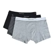 PAUL SMITH字母LOGO棉質低腰平口四角內褲三件裝(男款/黑x灰x條紋)