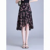【八條+實拍】不規則魚尾裙子女2025夏季新款碎花不規則荷葉邊洋氣百搭半身裙子【免運】