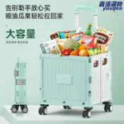 森活選物 【摺疊便攜】購物車 拉桿推車 露營車 收納箱 買菜車 超市購物車 家用小拉車 輕量摺疊 大容量承重 戶外露營適用 一拉即走