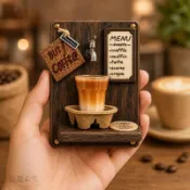 🎁本土良品🎁焦糖瑪奇朵平面亞克力冰箱貼 樹脂立體浮雕個性裝飾 節日祝福實用伴手禮 台灣設計文創小物 收納展示皆宜e674