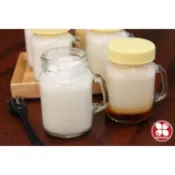 《興富大行》瓶瓶罐罐【台玻有柄奶酪杯有附杯蓋120CC】烤布雷玻璃瓶/奶酪瓶布丁玻璃瓶布丁瓶布丁杯果凍杯