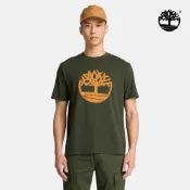 Timberland 男款綠色大樹LOGO短袖T恤|A2AZDU31