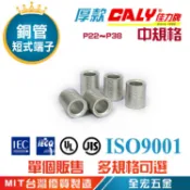 佳力牌 CALY 佳力 厚款 短銅管 紅銅管 短式 套管 壓著 接線 端子 壓著套管 壓接套管 接管端子 中 全宏五金