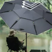 天際生活 【萬向防雨防曬】釣魚傘 垂釣傘 戶外傘 折疊傘 沙灘傘 遮陽傘 防風防雨 2.4米2.2米大傘面 360度萬向調節 加厚傘布 穩固抗風 釣魚必備