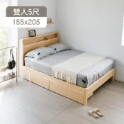 完美主義│森居 簡約實木收納5尺床組 床組 雙人 雙人床 收納 收納床組 抽屜 床組抽屜【R0269/R0269-A】