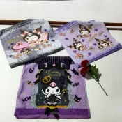 【現貨】免運新品日單可愛卡通毛巾面巾庫洛米一番賞小花邊方巾純棉吸水瑕疵