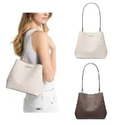 【Michael Kors】MK Pratt滿版LOGO水桶包單肩包(多款任選)