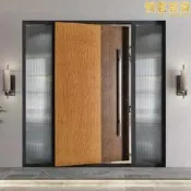 高端鑄鋁防盜門 偏軸隔音門 訂製鋁板門 別墅玄關大門 防盜靜音 刷卡解鎖 滿額免運