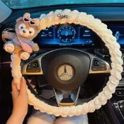 2025年新款汽車方向盤套防滑吸汗卡通可愛雪莉玫四季通用女神把套