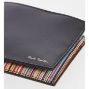 [PS] ❤️ 全新現貨 英國 Paul Smith 經典彩虹條紋 黑藍綠三款 義大利製 限定款 雙折錢包 皮夾 短夾