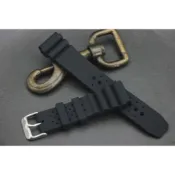黑色18mm 20mm 22mm 24mm高質感潛水錶蛇腹式矽膠錶帶,替代SEI KO星辰同寬度原廠橡膠製潛水風格錶帶