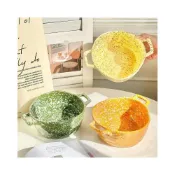 (店+)【Lequki Store】ins潑墨雙耳湯碗大號泡麪碗大容量麻辣燙碗學生宿舍螺螄粉碗湯盆免運